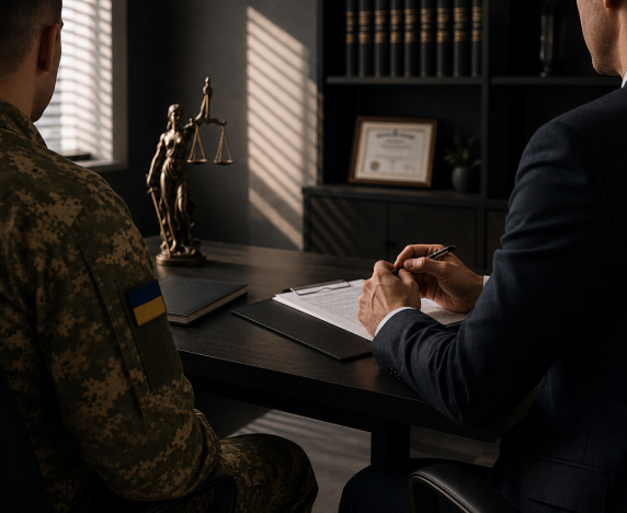 Консультація військовослужбовця з адвокатом